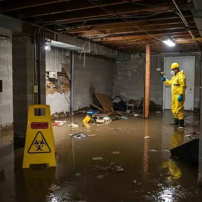 Flooded Basement Electrical Hazard in McLean County, IL Property