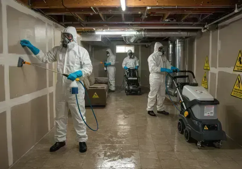 Basement Moisture Removal and Structural Drying process in McLean County, IL